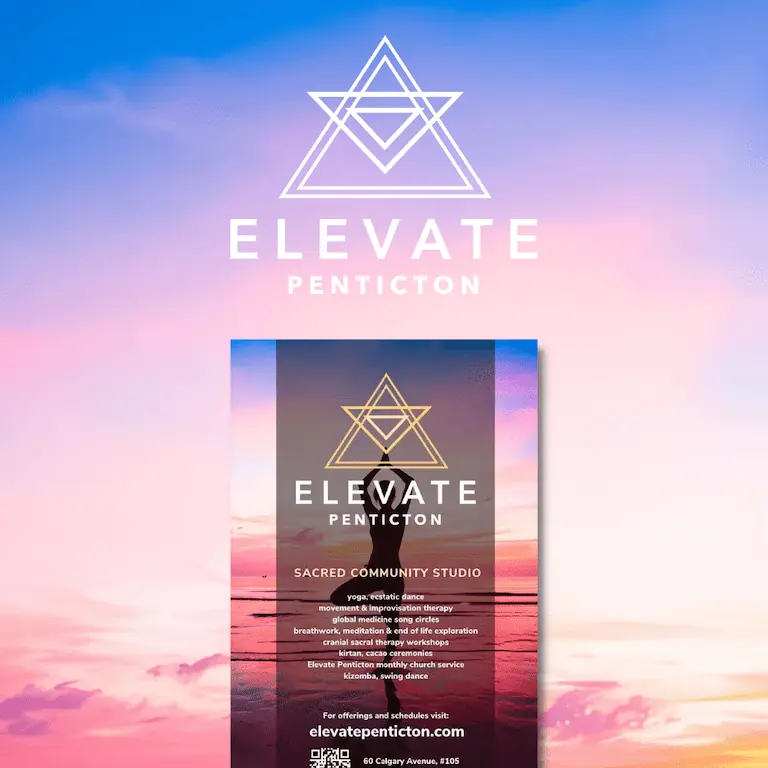 Elevate Penticton, Sacred Community Studio (logo and poster)